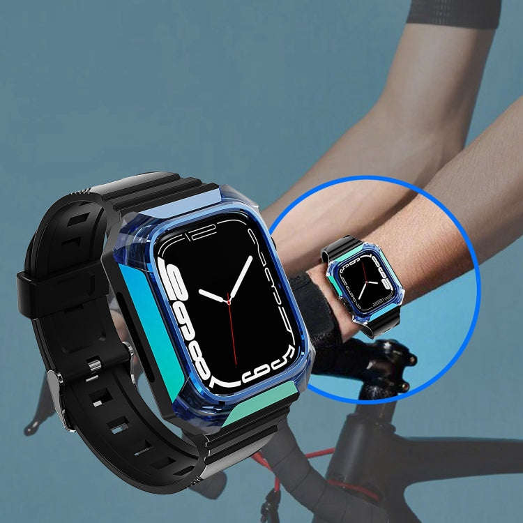 Armor Case Integrated TPU Watch Band For Apple Watch 9 41mm(Purple)