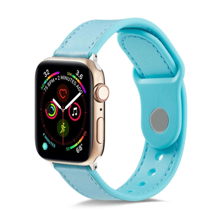 For Apple Watch Series 9&8&7 41mm / SE 3&SE 2&6&SE&5&4 40mm / 3&2&1 38mm Single Buckle TPU+ Genui...