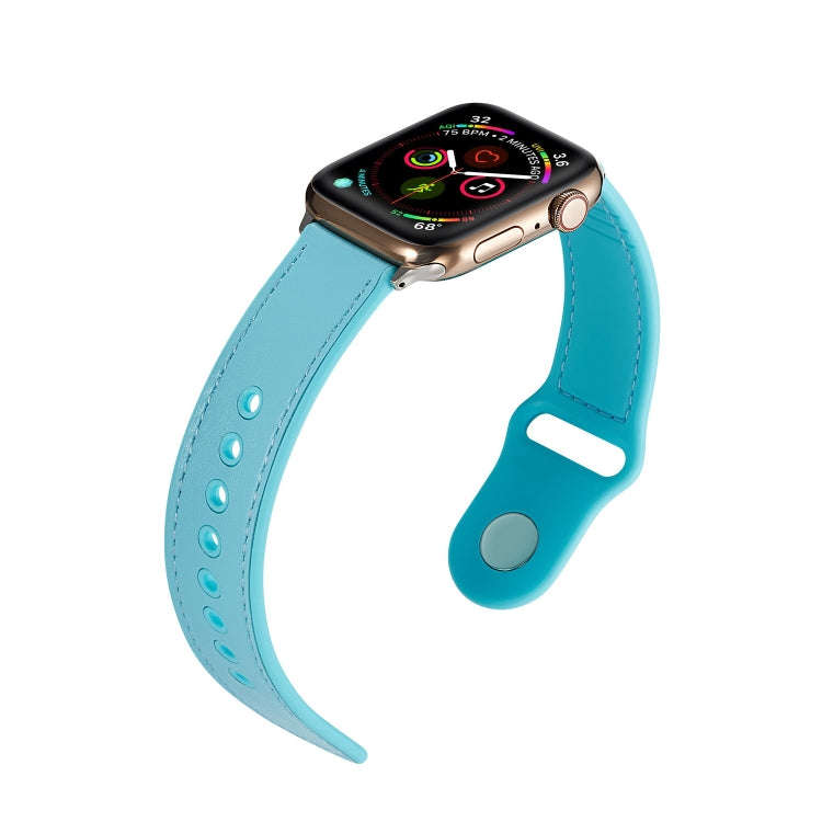 For Apple Watch Series 9&8&7 41mm / SE 3&SE 2&6&SE&5&4 40mm / 3&2&1 38mm Single Buckle TPU+ Genui...
