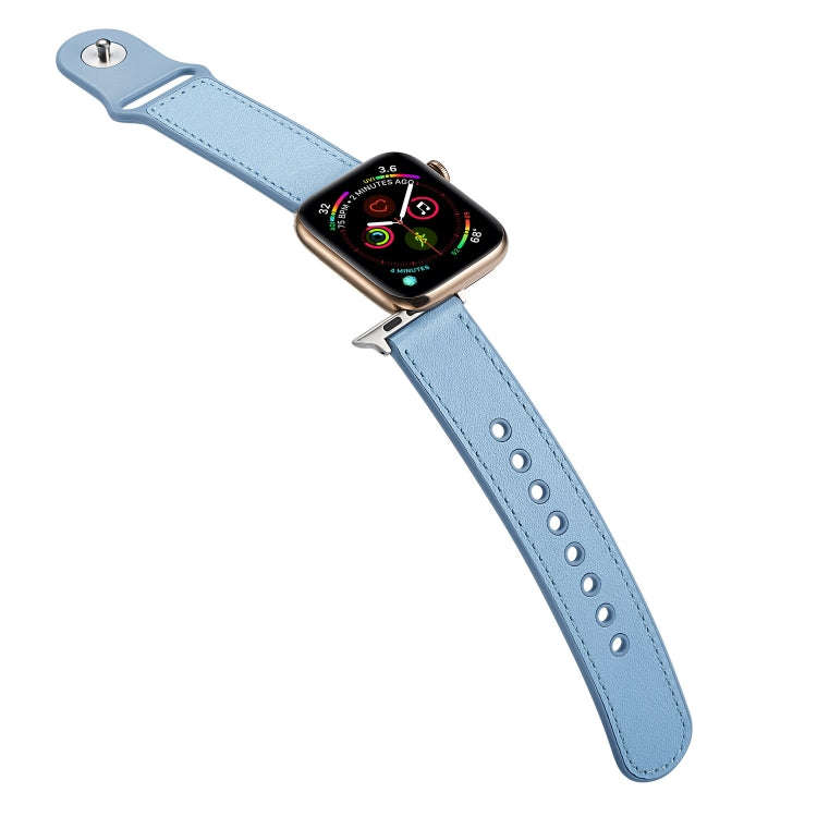 For Apple Watch Series 7 41mm / 6 & SE & 5 & 4 40mm / 3 & 2 & 1 38mm Single Buckle TPU+ Genuine L...
