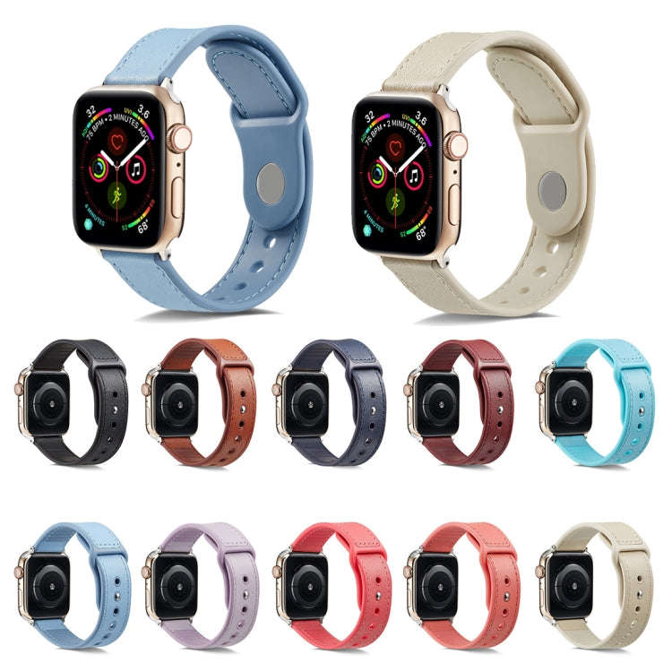 For Apple Watch Series 9&8&7 41mm / SE 3&SE 2&6&SE&5&4 40mm / 3&2&1 38mm Single Buckle TPU+ Genui...