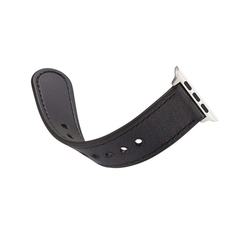 For Apple Watch Series 7 45mm / 6 & SE & 5 & 4 44mm / 3 & 2 & 1 42mm Single Buckle TPU+ Genuine L...
