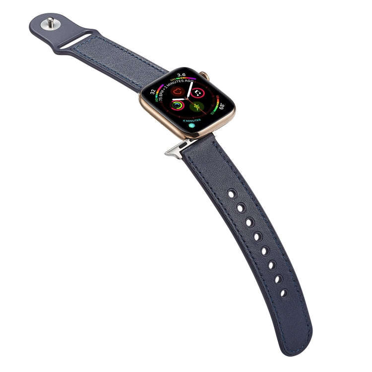 For Apple Watch Series 7 45mm / 6 & SE & 5 & 4 44mm / 3 & 2 & 1 42mm Single Buckle TPU+ Genuine L...