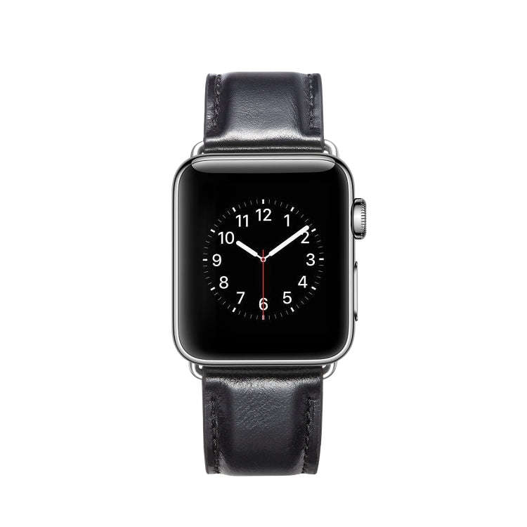 For Apple Watch Series 7 41mm / 6 & SE & 5 & 4 40mm / 3 & 2 & 1 38mm Crazy Horse Texture Top-grai...
