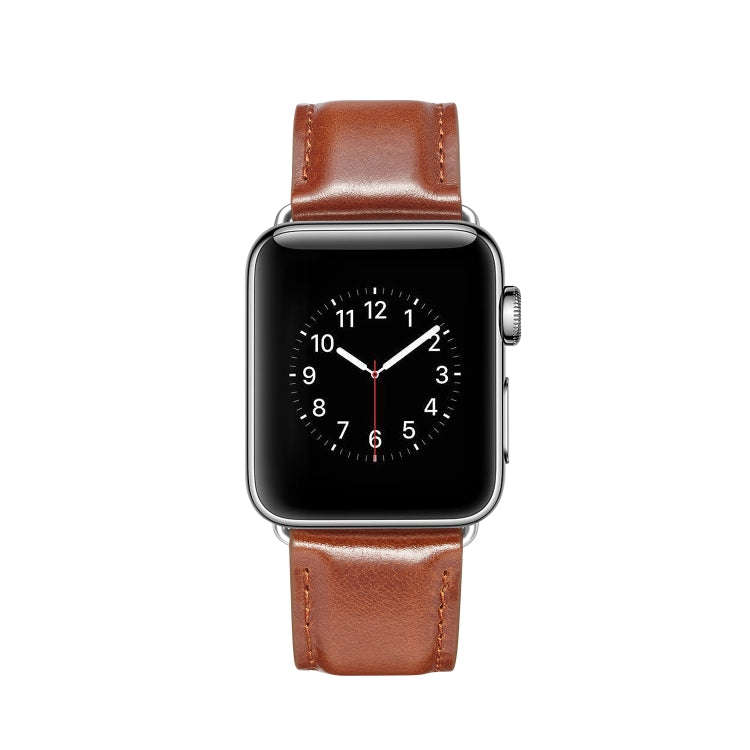 For Apple Watch Series 7 41mm / 6 & SE & 5 & 4 40mm / 3 & 2 & 1 38mm Crazy Horse Texture Top-grai...