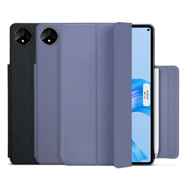 For Huawei Matepad Pro 11 3-fold Double-sided Clip Buckle Magnetic Smart Tablet Case(Lavender)
