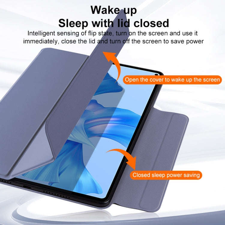For Huawei Matepad Pro 11 3-fold Double-sided Clip Buckle Magnetic Smart Tablet Case(Lavender)