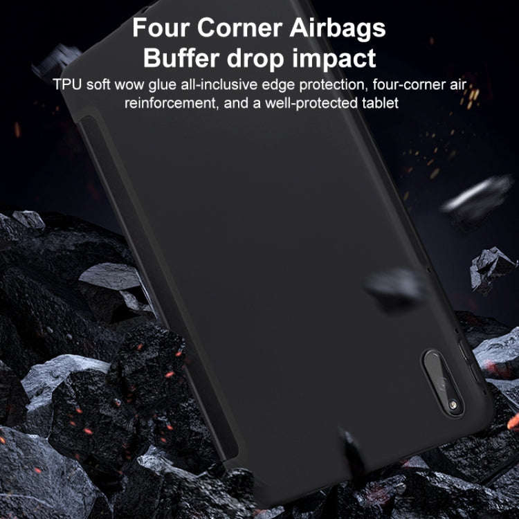 For Huawei Matepad 10.4 3-fold Soft Smart Leather Tablet Case(Black)