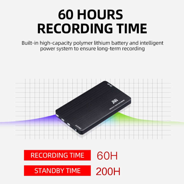 JNN M2 Ultra-thin HD Noise Reduction Intelligent Control Voice Voice Recorder, Capacity:32GB(Black)