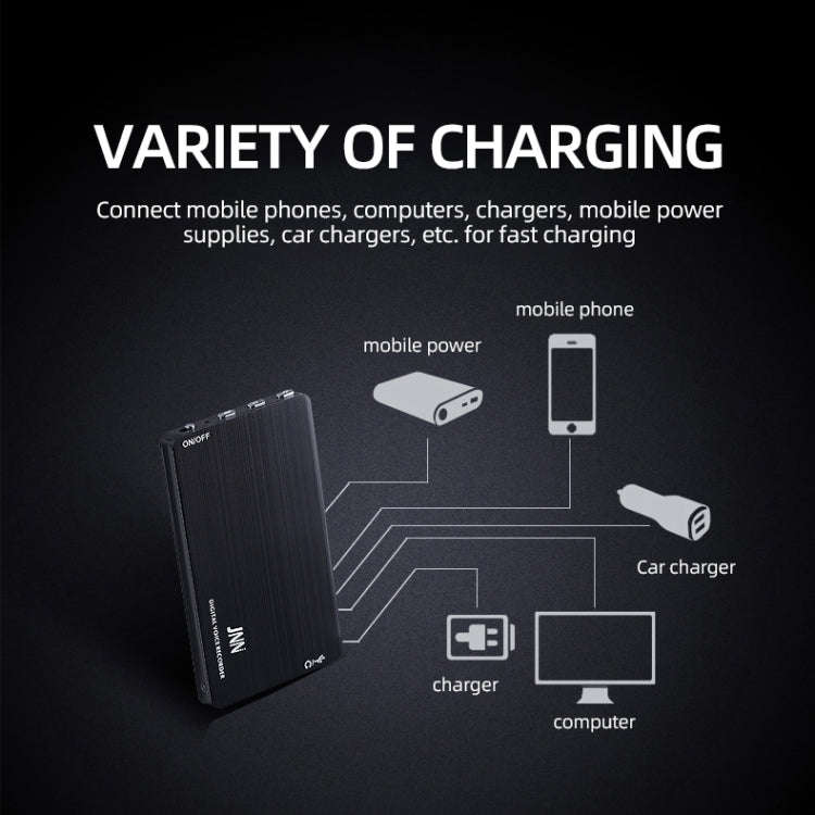 JNN M2 Ultra-thin HD Noise Reduction Intelligent Control Voice Voice Recorder, Capacity:32GB(Black)