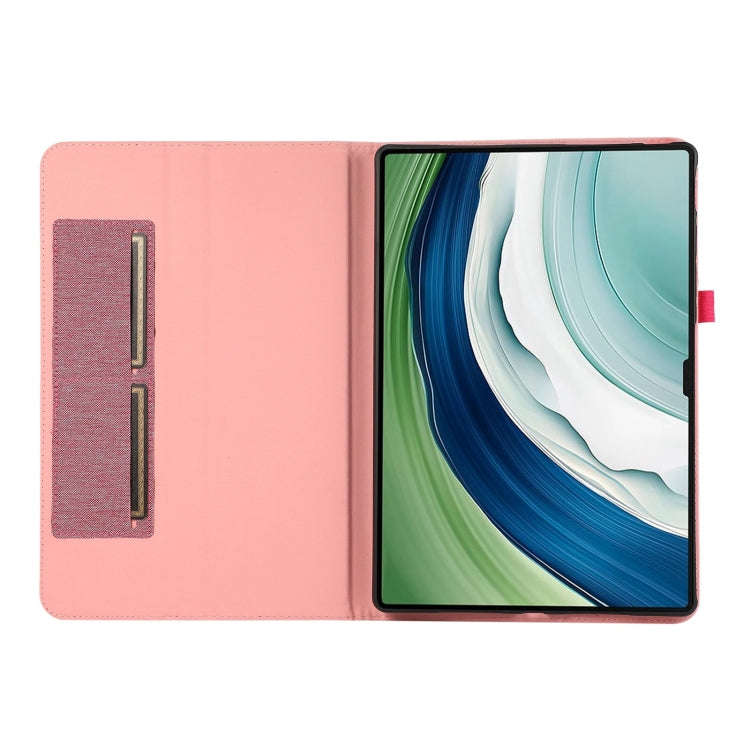 For Huawei MatePad Pro 13.2 Fabric Leather Tablet Case(Rose Red)