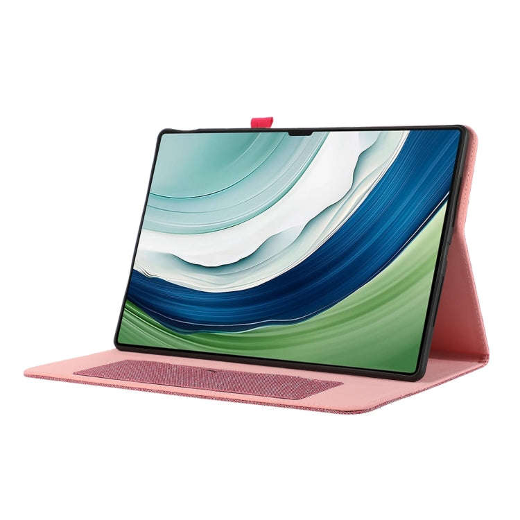 For Huawei MatePad Pro 13.2 Fabric Leather Tablet Case(Rose Red)