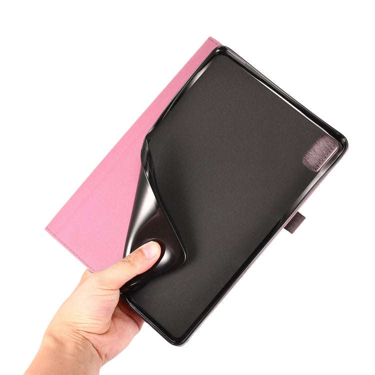 For Huawei MatePad SE 11 2024 Fabric Leather Tablet Case(Rose Red)