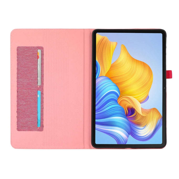 For Huawei MatePad Air 2024 Fabric Leather Tablet Case(Rose Red)