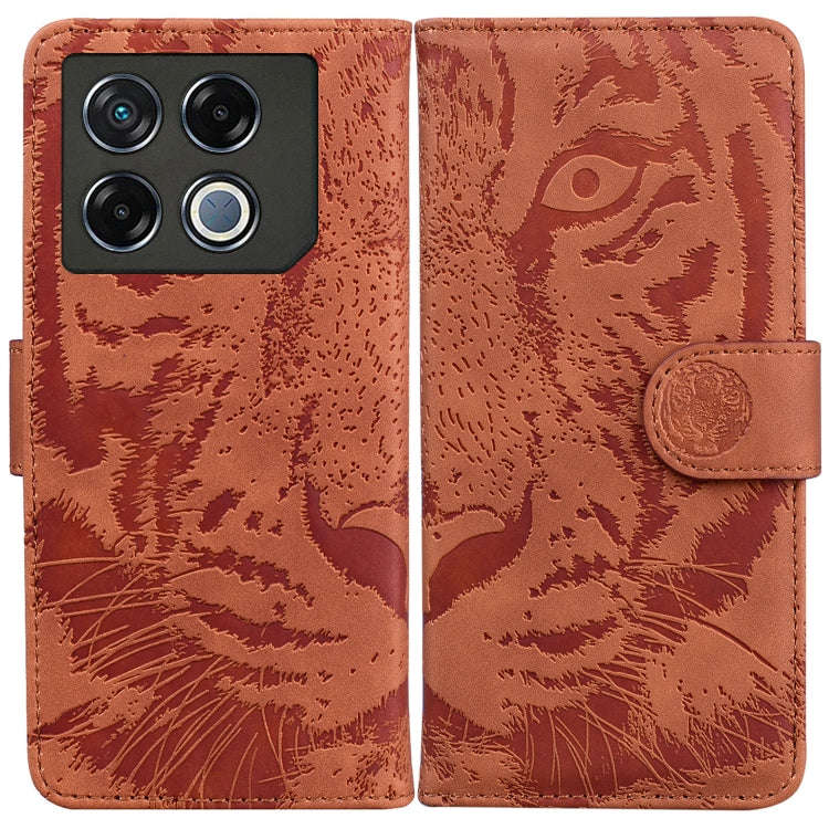 For Infinix GT 20 Pro Tiger Embossing Pattern Flip Leather Phone Case(Brown)