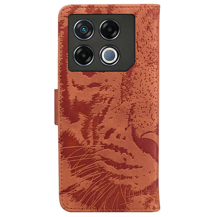 For Infinix GT 20 Pro Tiger Embossing Pattern Flip Leather Phone Case(Brown)