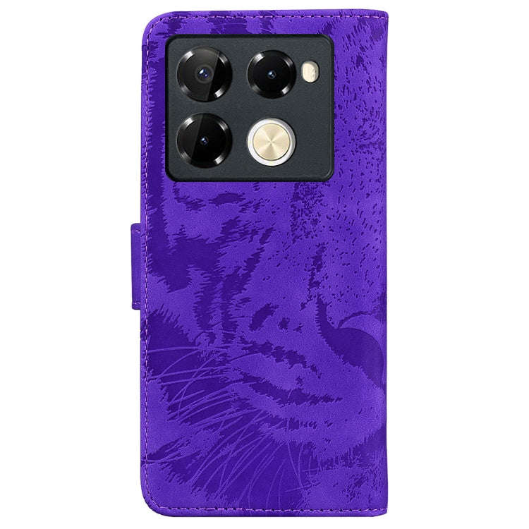 For Infinix Note 40 Pro 4G / 5G Tiger Embossing Pattern Flip Leather Phone Case(Purple)