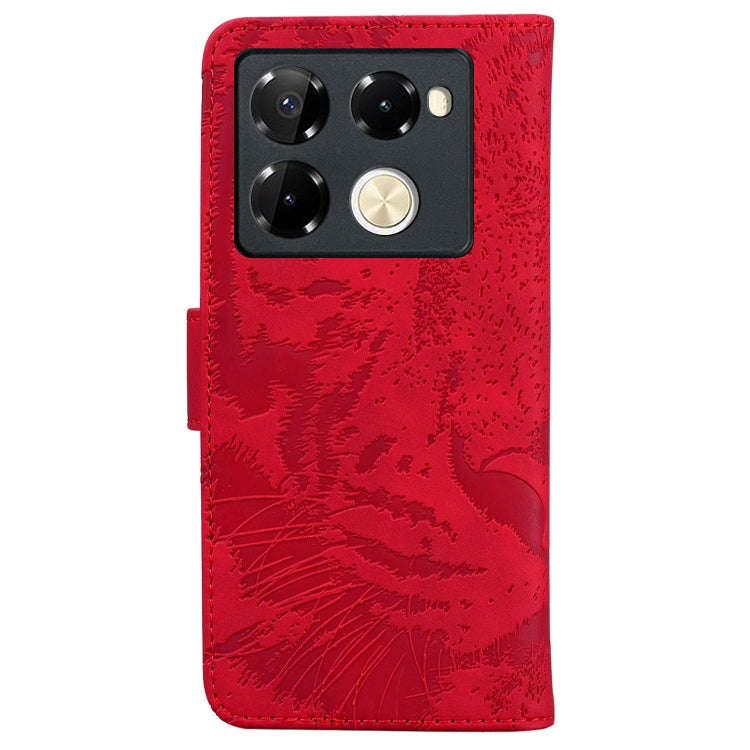 For Infinix Note 40 Pro+ Tiger Embossing Pattern Flip Leather Phone Case(Red)