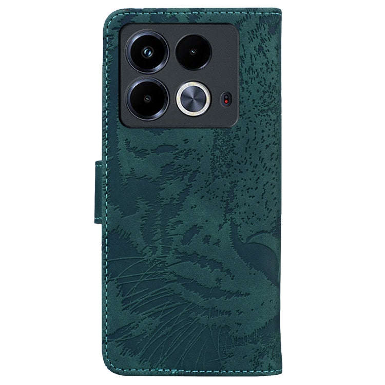 For Infinix Note 40 4G Tiger Embossing Pattern Flip Leather Phone Case(Green)