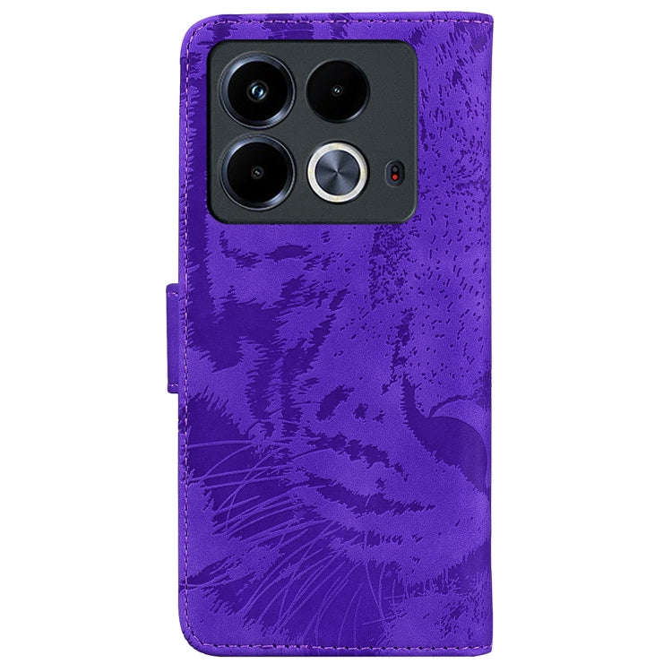 For Infinix Note 40 4G Tiger Embossing Pattern Flip Leather Phone Case(Purple)