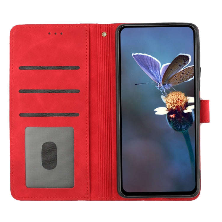 For Motorola Edge 50 5G Flower Embossing Pattern Leather Phone Case(Red)