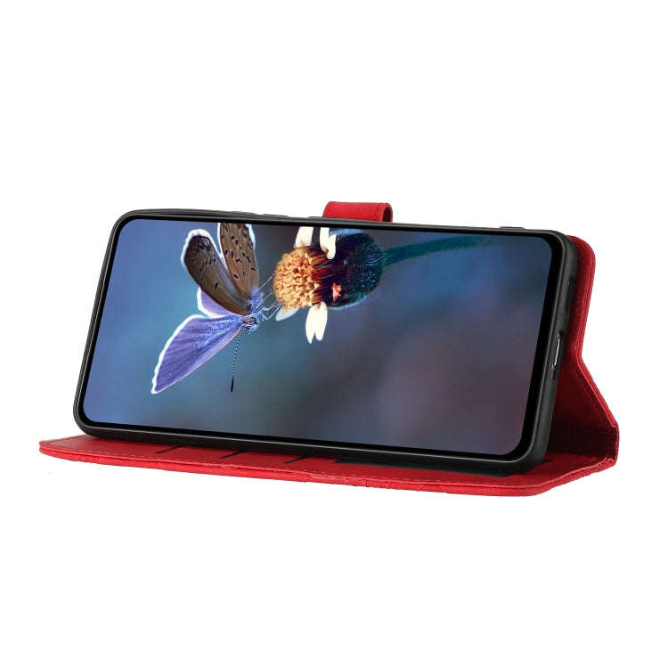 For Motorola Edge 50 5G Flower Embossing Pattern Leather Phone Case(Red)
