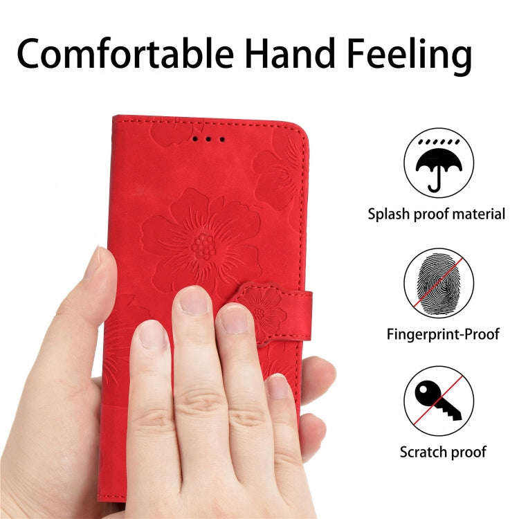 For Motorola Edge 50 5G Flower Embossing Pattern Leather Phone Case(Red)