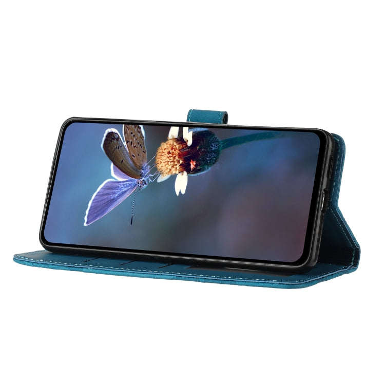 For Motorola Edge 50 Pro Flower Embossing Pattern Leather Phone Case(Blue)