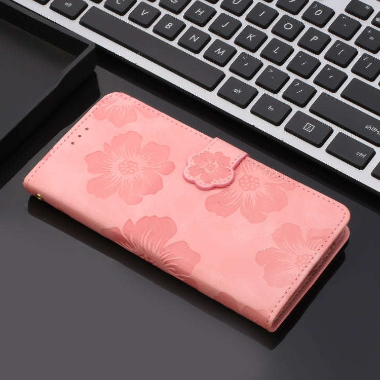 For Motorola Edge 50 Pro Flower Embossing Pattern Leather Phone Case(Pink)
