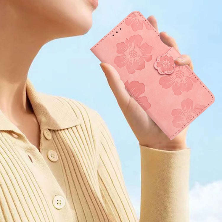 For Motorola Edge 50 Pro Flower Embossing Pattern Leather Phone Case(Pink)