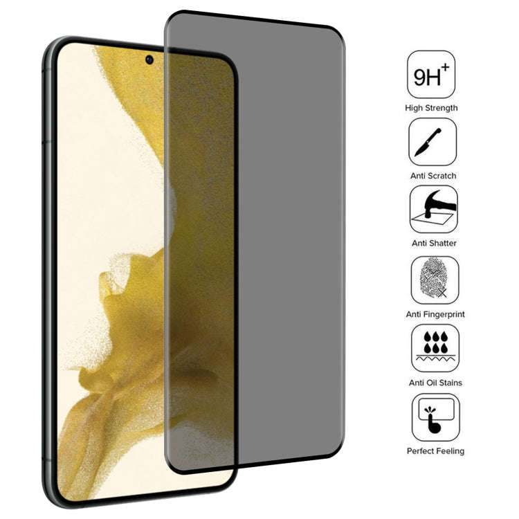 For Samsung Galaxy S22 5G 3D Curved Edge Privacy Tempered Glass Film, without Fingerprint Unlocking