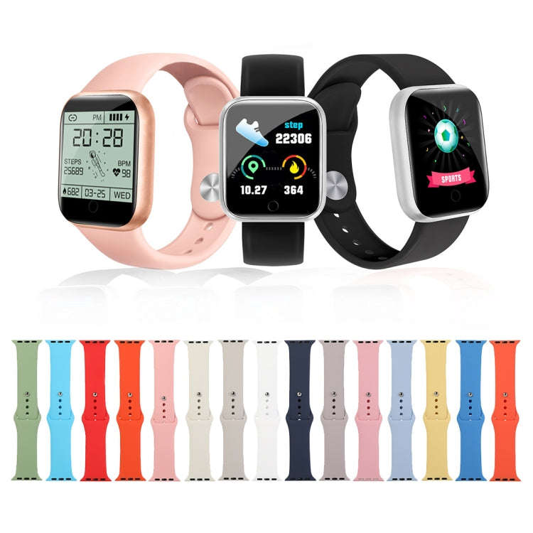 For Apple Watch Series 9&8&7 41mm / SE 3&SE 2&6&SE&5&4 40mm / 3&2&1 38mm Silicone Watch Band, Sho...