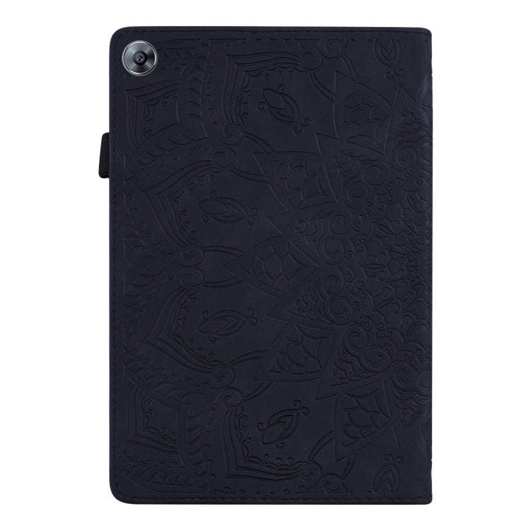 For Huawei MatePad T8 Calf Pattern Double Folding Design Embossed Leather Case with  Holder & Car...