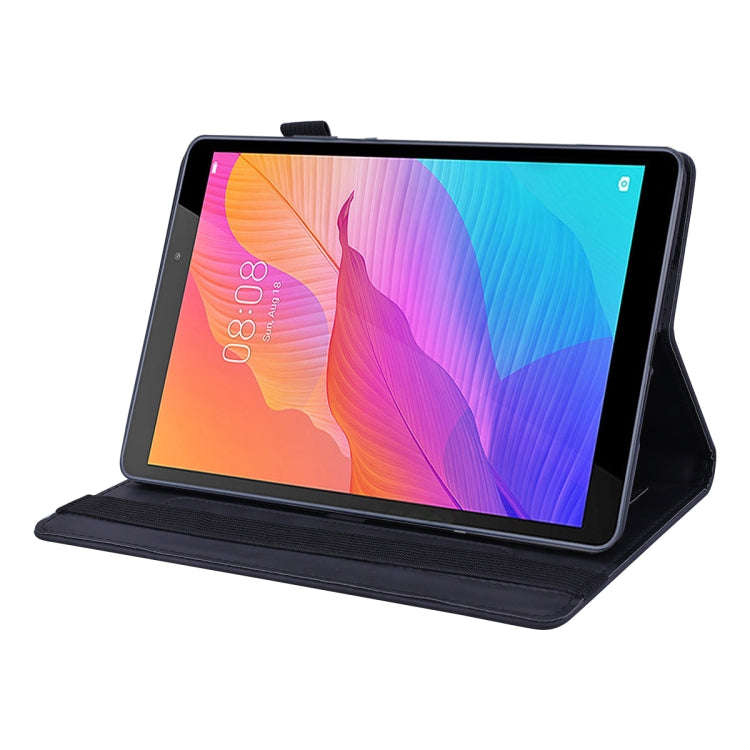 For Huawei MatePad T8 Calf Pattern Double Folding Design Embossed Leather Case with  Holder & Car...