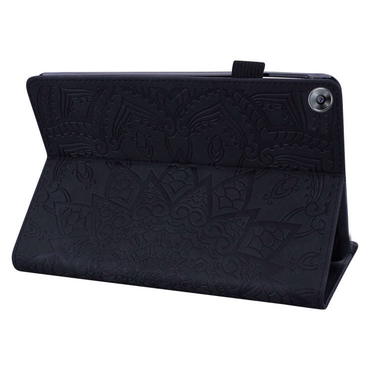 For Huawei MatePad T8 Calf Pattern Double Folding Design Embossed Leather Case with  Holder & Car...