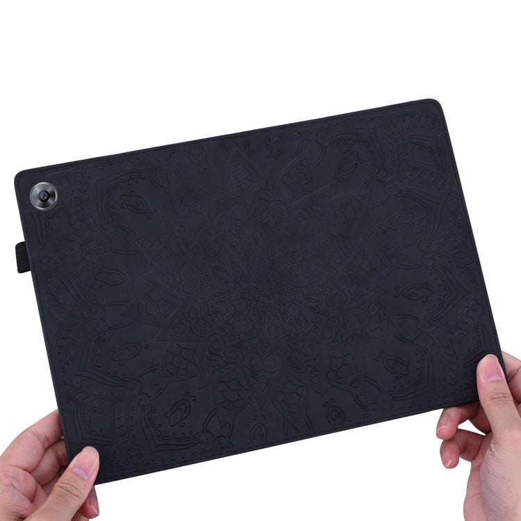 For Huawei MatePad T8 Calf Pattern Double Folding Design Embossed Leather Case with  Holder & Car...