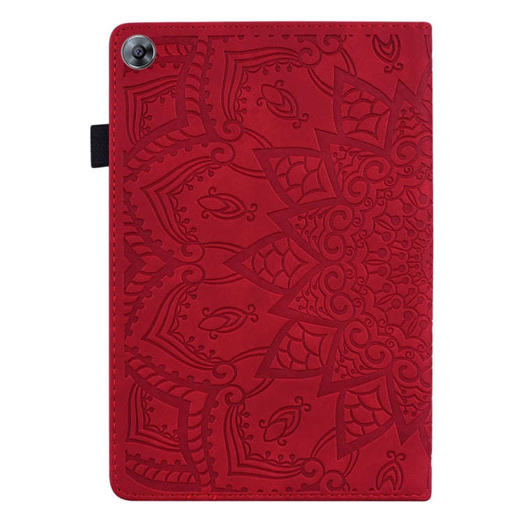 For Huawei MatePad T8 Calf Pattern Double Folding Design Embossed Leather Case with  Holder & Car...
