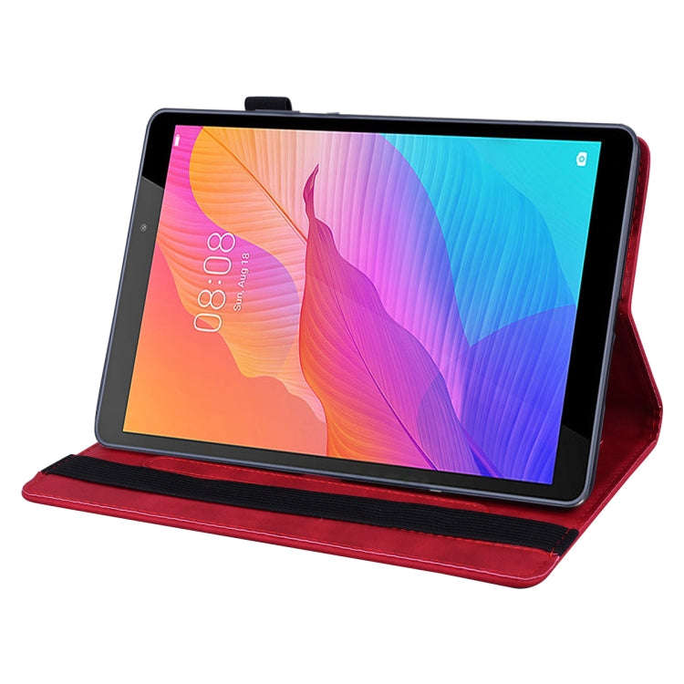 For Huawei MatePad T8 Calf Pattern Double Folding Design Embossed Leather Case with  Holder & Car...