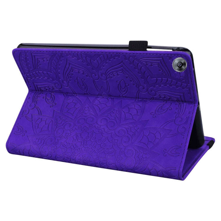 For Huawei MatePad T8 Calf Pattern Double Folding Design Embossed Leather Case with  Holder & Car...