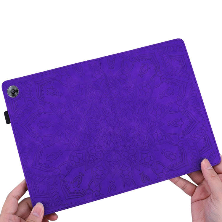 For Huawei MatePad T8 Calf Pattern Double Folding Design Embossed Leather Case with  Holder & Car...