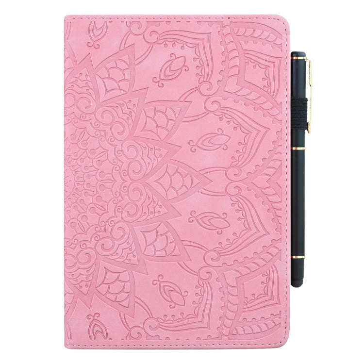For Huawei MatePad T8 Calf Pattern Double Folding Design Embossed Leather Case with  Holder & Car...