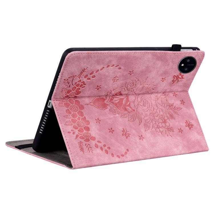 For Huawei MatePad Pro 11 2022 Butterfly Rose Embossed Leather Tablet Case(Pink)