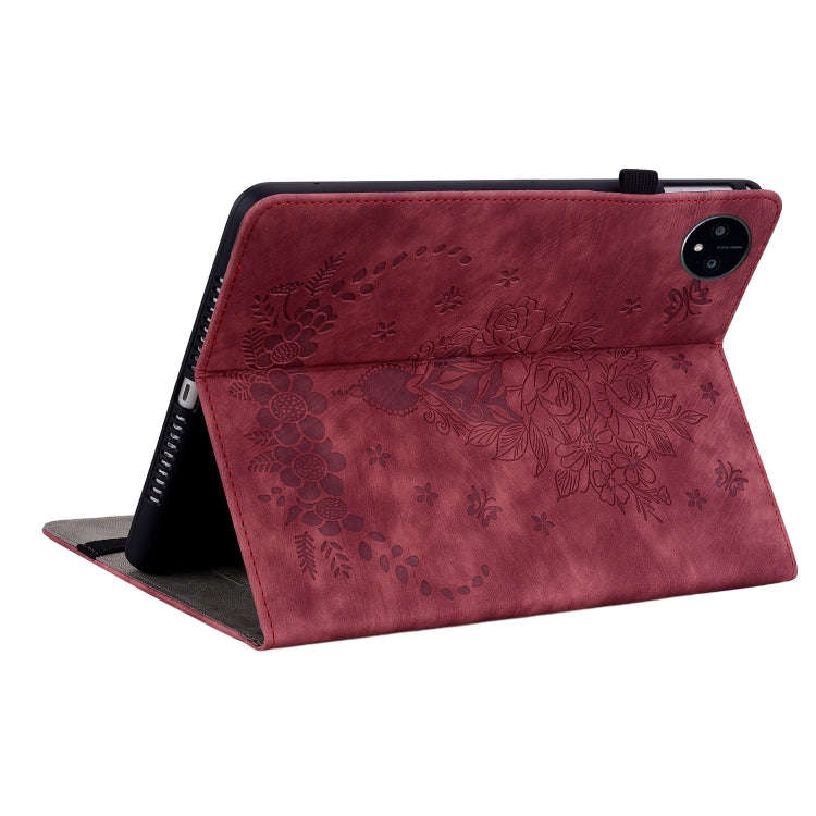 For Huawei MatePad Pro 11 2022 Butterfly Rose Embossed Leather Tablet Case(Red)
