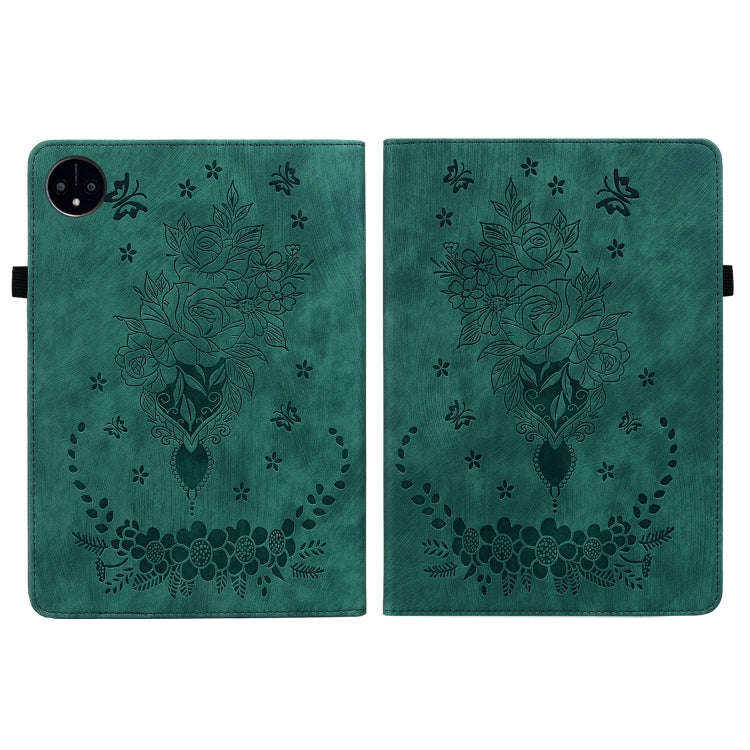 For Huawei MatePad Pro 11 2022 Butterfly Rose Embossed Leather Tablet Case(Green)
