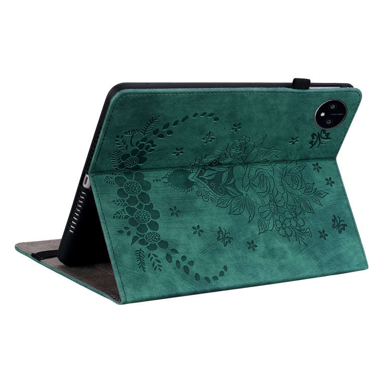 For Huawei MatePad Pro 11 2022 Butterfly Rose Embossed Leather Tablet Case(Green)