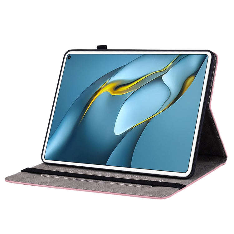 For Huawei MatePad Pro 10.8 2021 / 2018 Butterfly Rose Embossed Leather Tablet Case(Pink)