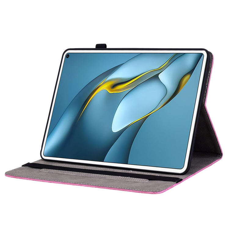For Huawei MatePad Pro 10.8 2021 / 2018 Butterfly Rose Embossed Leather Tablet Case(Rose Red)