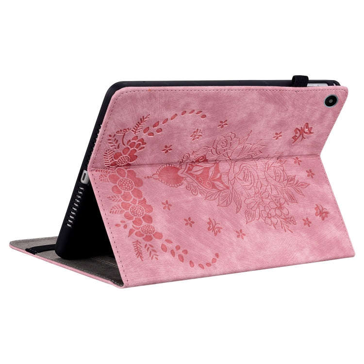 For Huawei MatePad SE 10.4 Butterfly Rose Embossed Leather Tablet Case(Pink)
