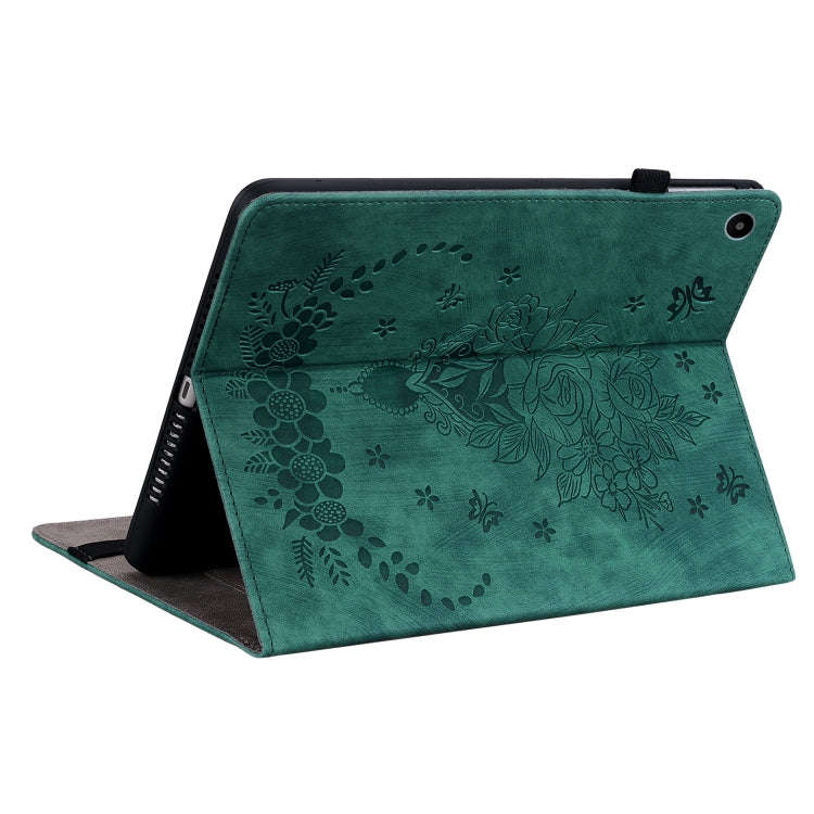 For Huawei MatePad SE 10.4 Butterfly Rose Embossed Leather Tablet Case(Green)