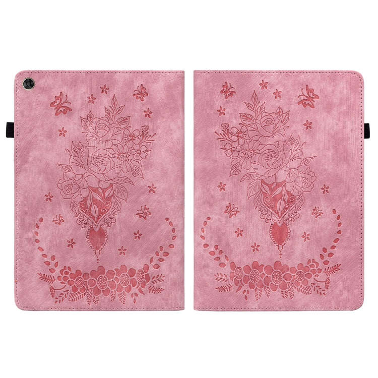 For Huawei MatePad T 10s / Enjoy Tablet 2 Butterfly Rose Embossed Leather Tablet Case(Pink)